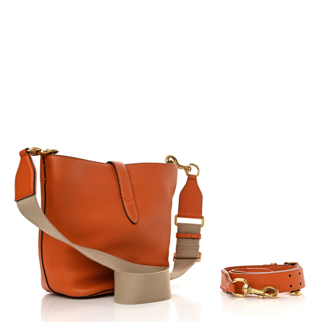 Soft Grained Calfskin Small Jackie Bucket Bag Orange