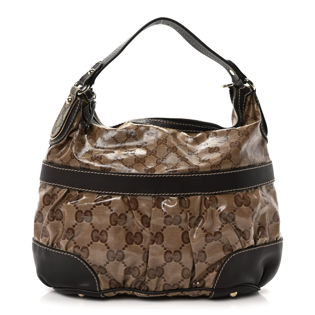 Crystal Monogram Mix Hobo Dark Brown