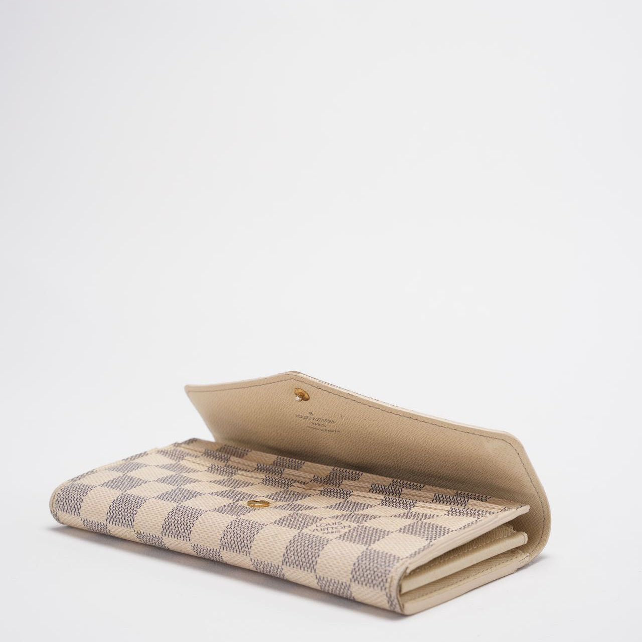 Louis Vuitton Sarah Damier Azur Canvas Wallet Beige