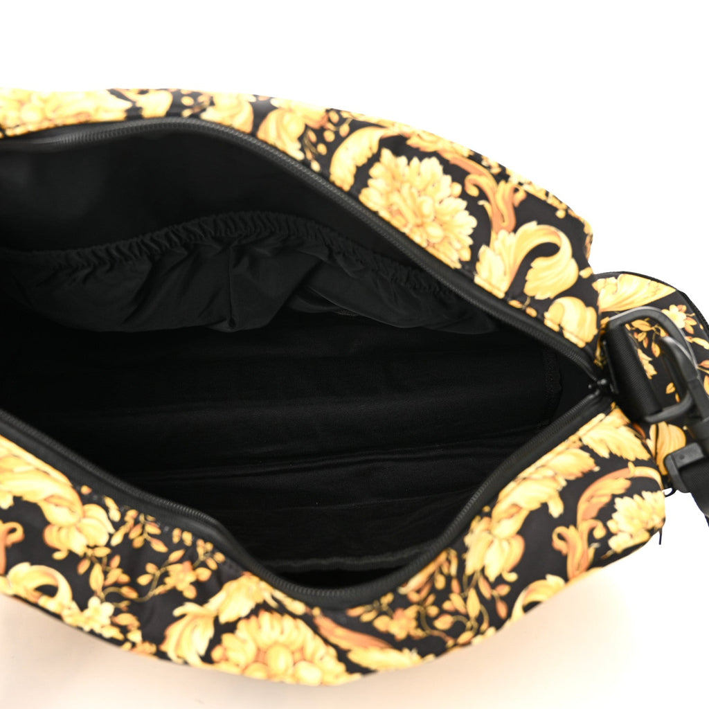 Nylon Baroque Diaper Bag Black