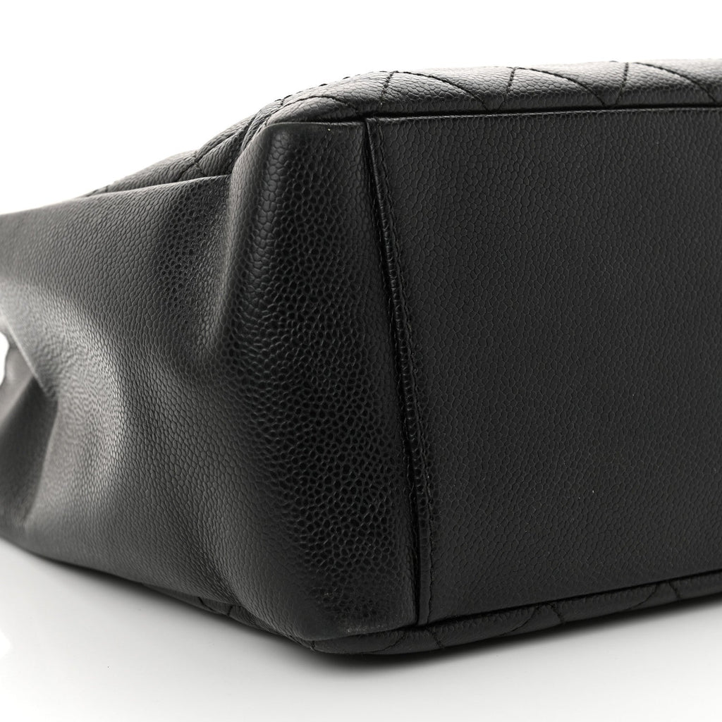 Caviar Quilted Grand Shopping Tote GST Black