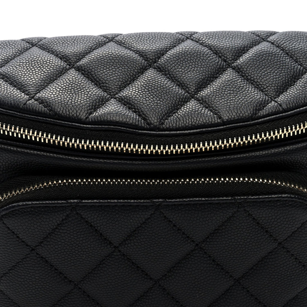 Caviar Quilted Business Affinity Waist Belt Bag Black