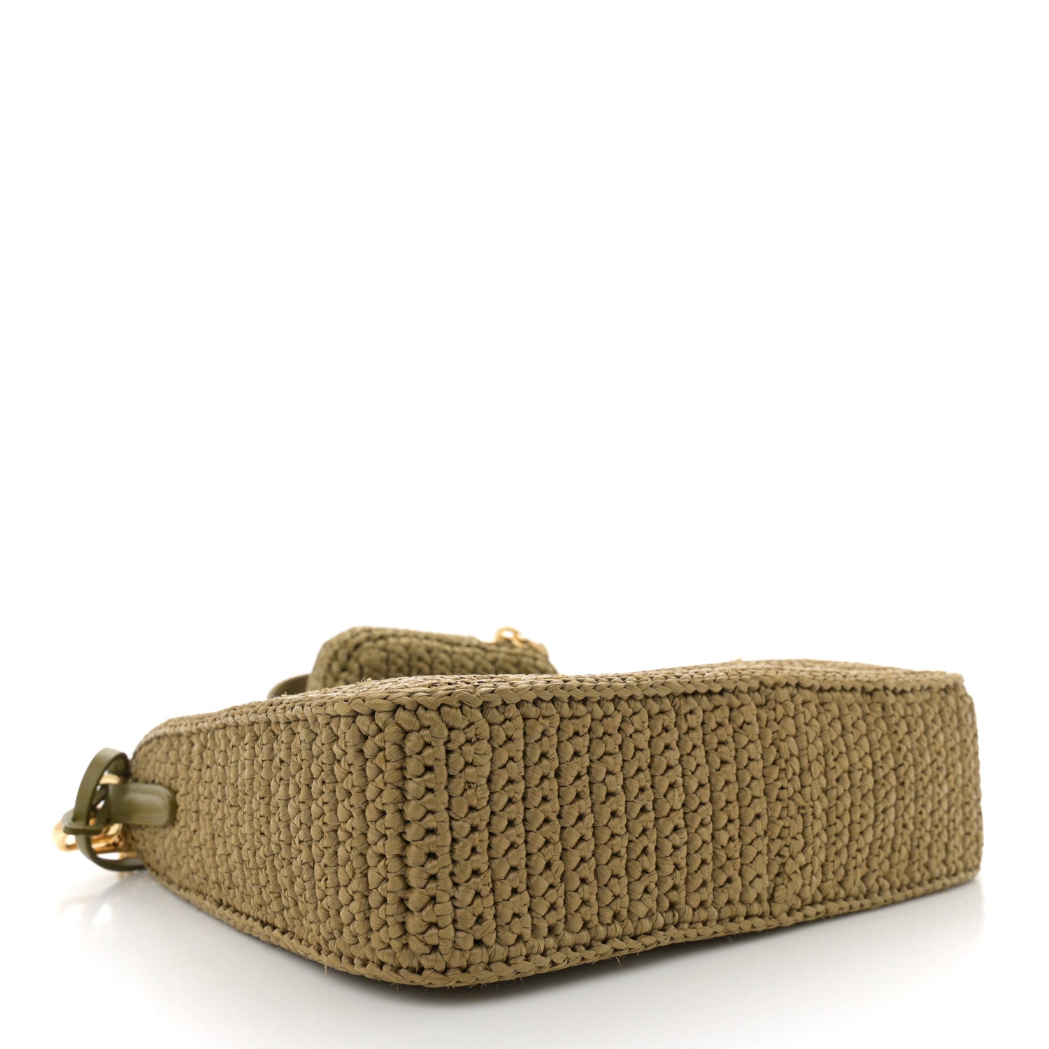 Yarn Raffia Effect Crochet Re-Edition 2005 Shoulder Bag Olive Green