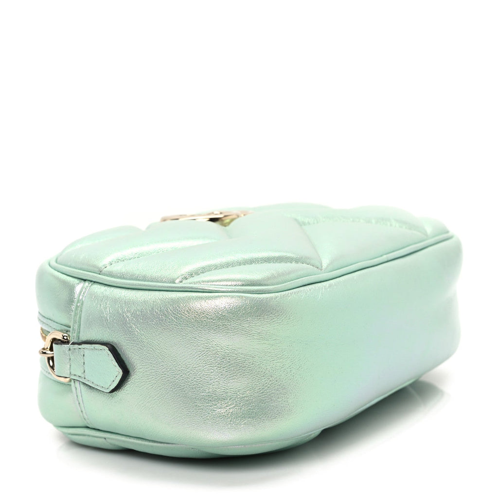 Iridescent Nappa Chevron Matelasse Small GG Marmont Chain Shoulder Bag Iridescent Salvy Green