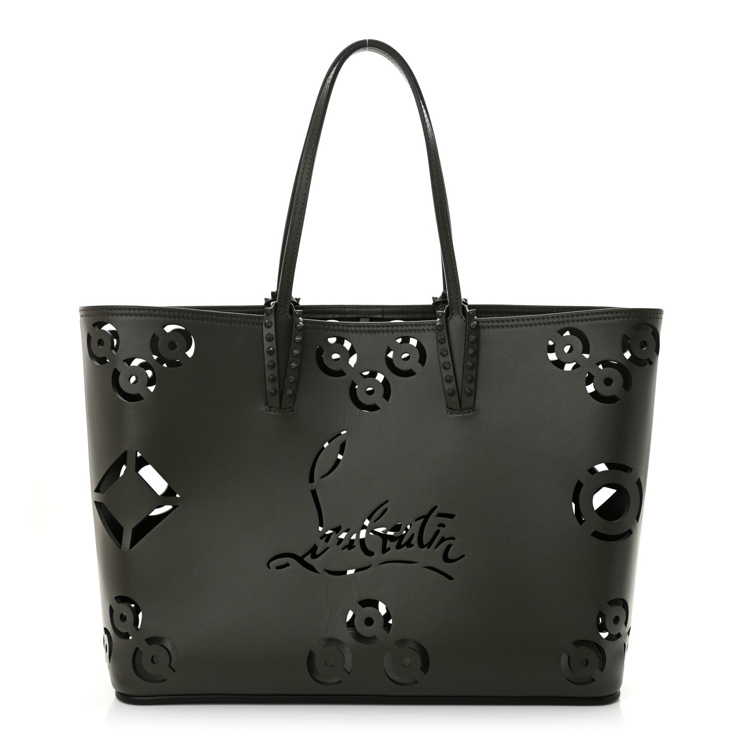 Calfskin Paris CL Logo Perforated Cabata Tote Rocket