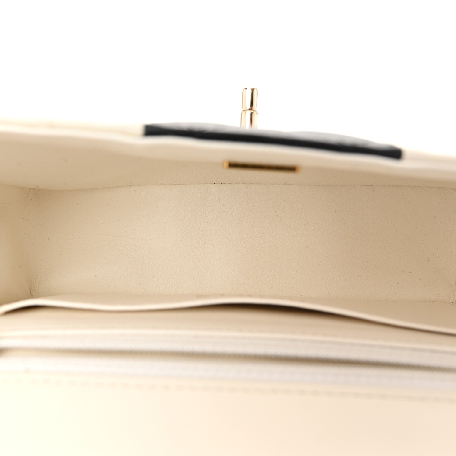 Lambskin Quilted Mini Rectangular Flap White Black