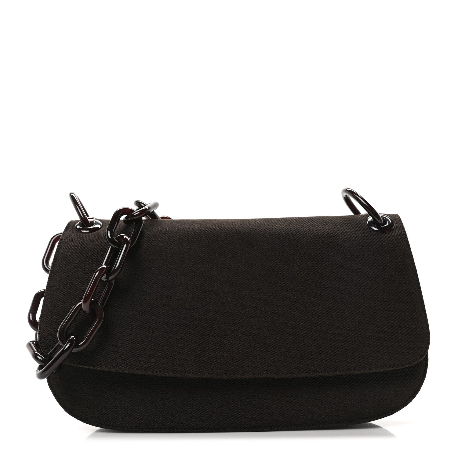 Tessuto Nylon Swing Chain Shoulder Bag Brown
