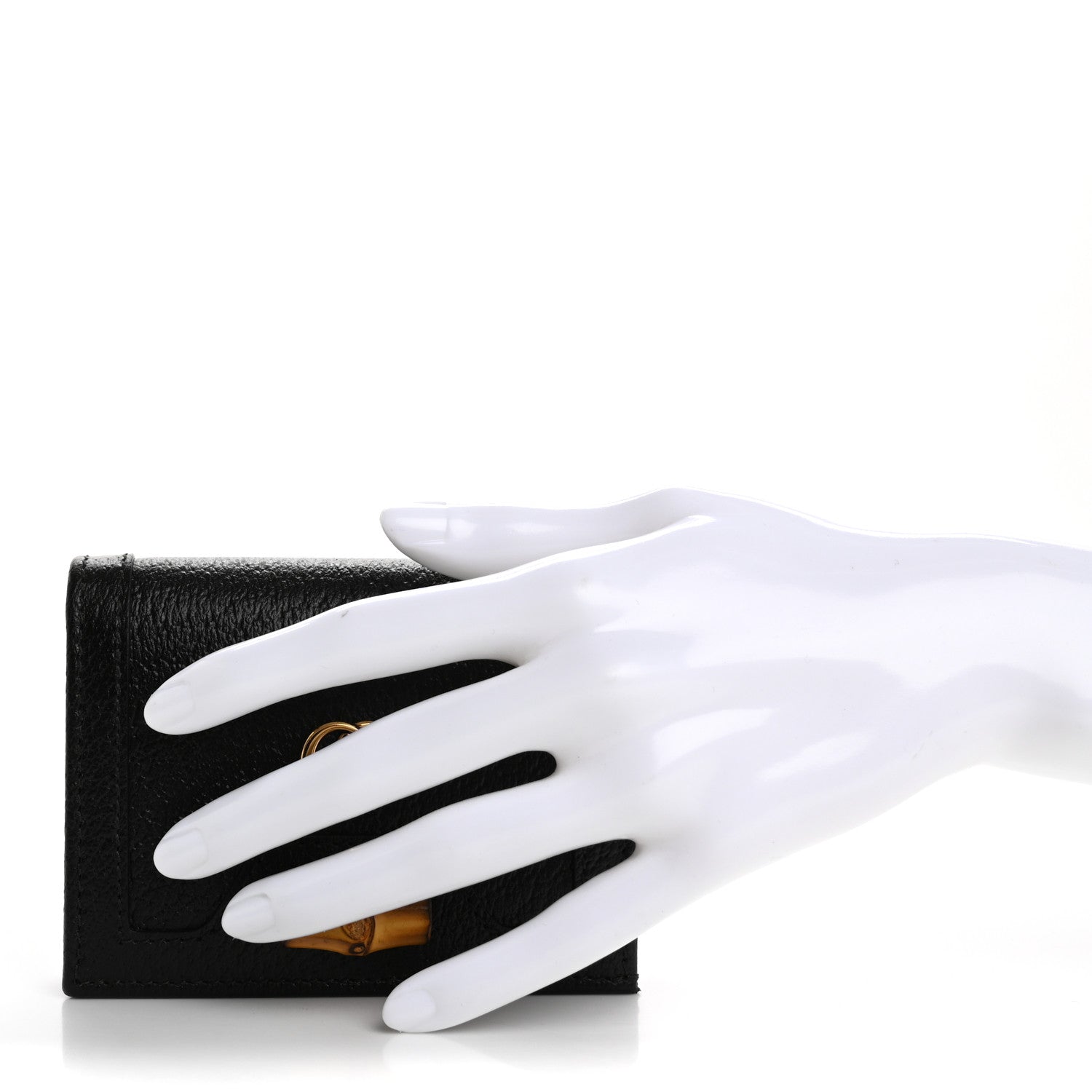 Wonka Grain Calfskin Diana  Case Wallet Black