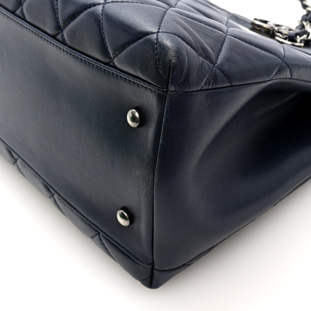 Lambskin Quilted Trendy CC Tote Navy