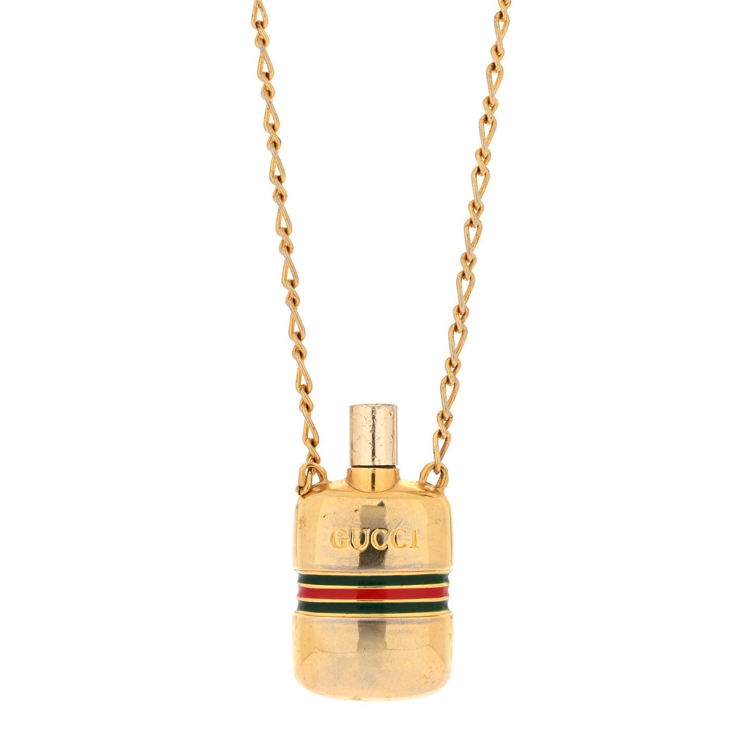 Metal Enamel Bottle Pendant Necklace