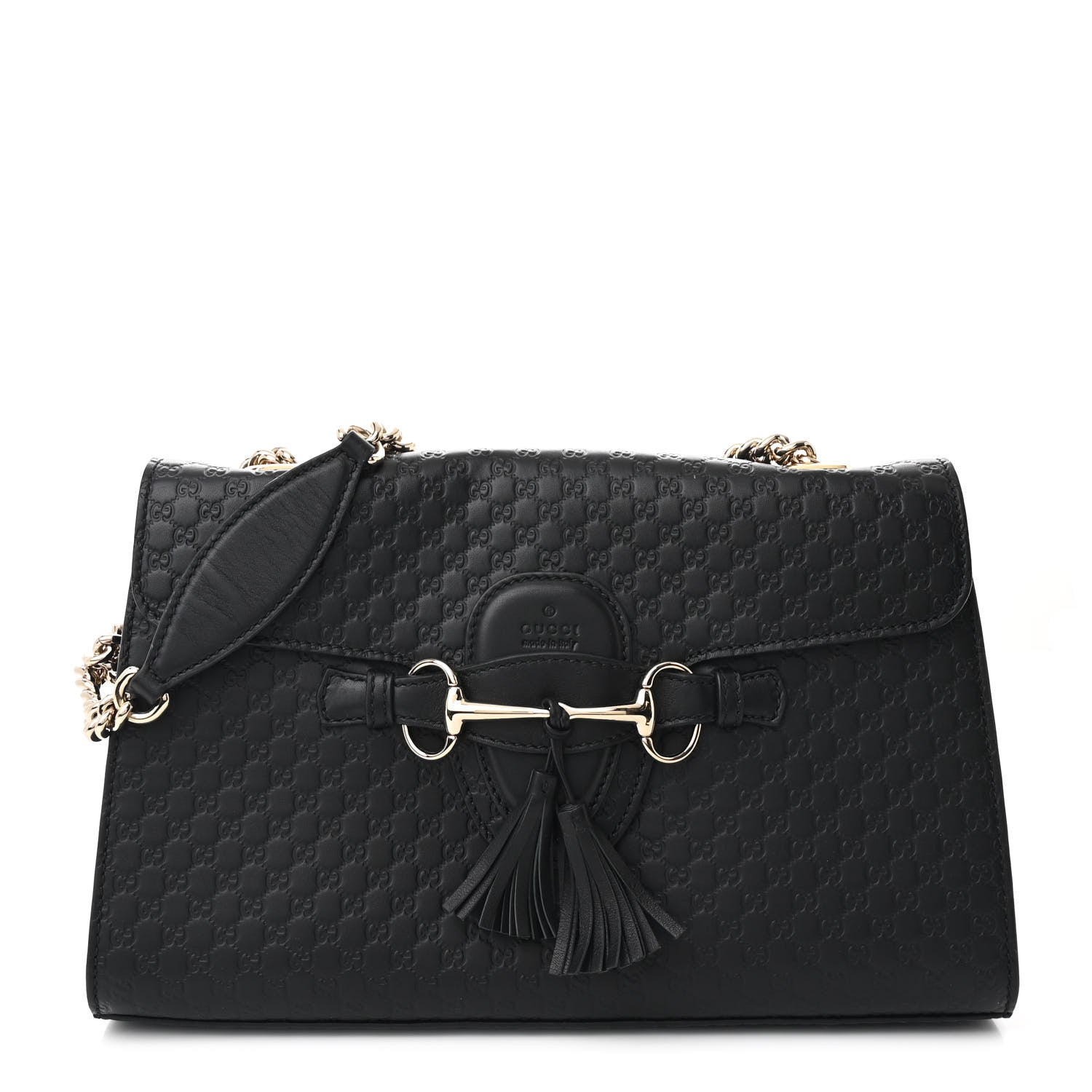 Microguccissima Medium Emily Chain Shoulder Bag Black