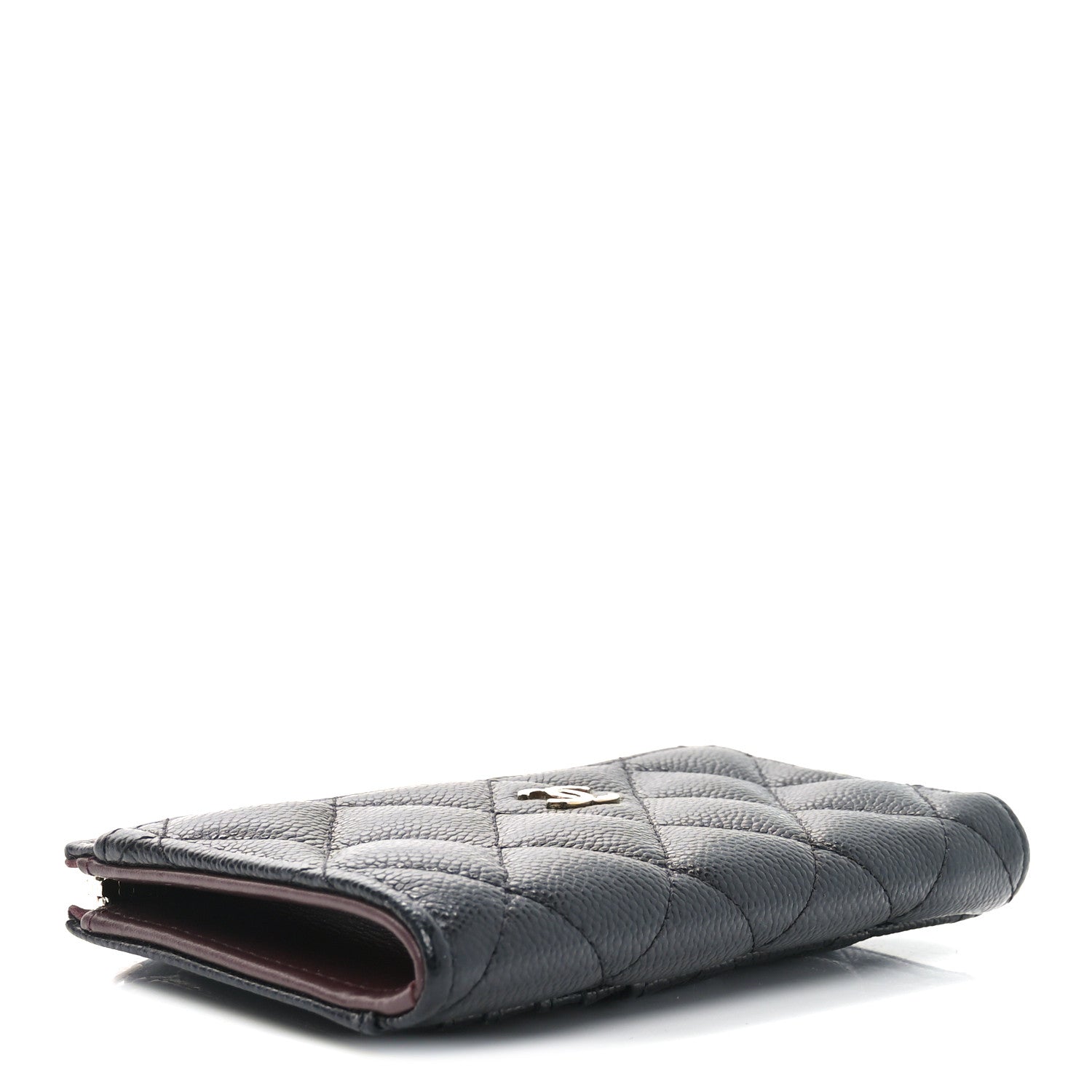 Caviar Quilted CC Zip Around  Holder Black