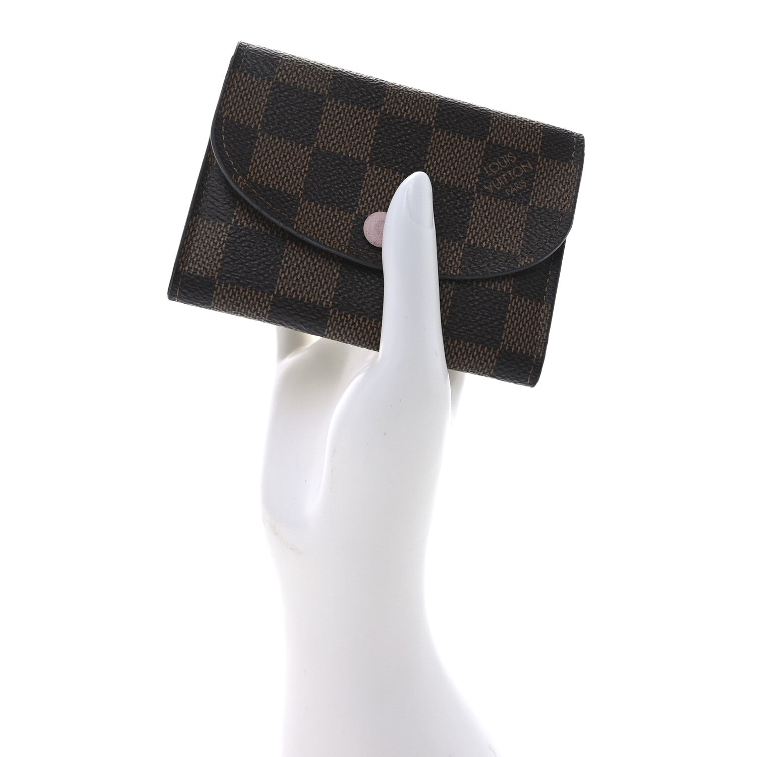 Damier Ebene Rosalie Coin Purse Rose Ballerine