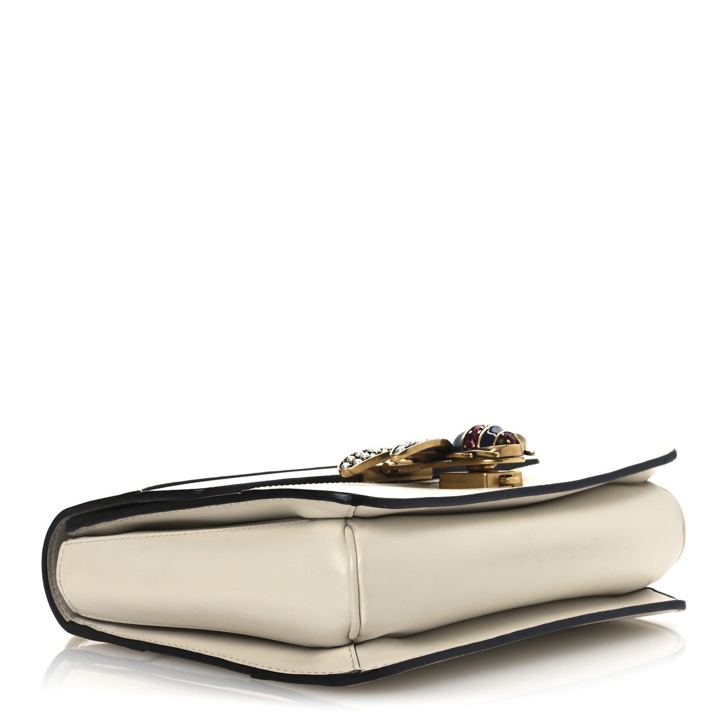 Calfskin Sylvie Web Queen Margaret Shoulder Bag White