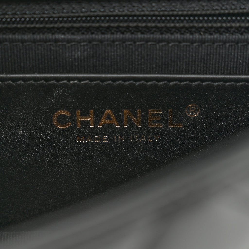 Lambskin Quilted Small Pillow Crush Flap Black
