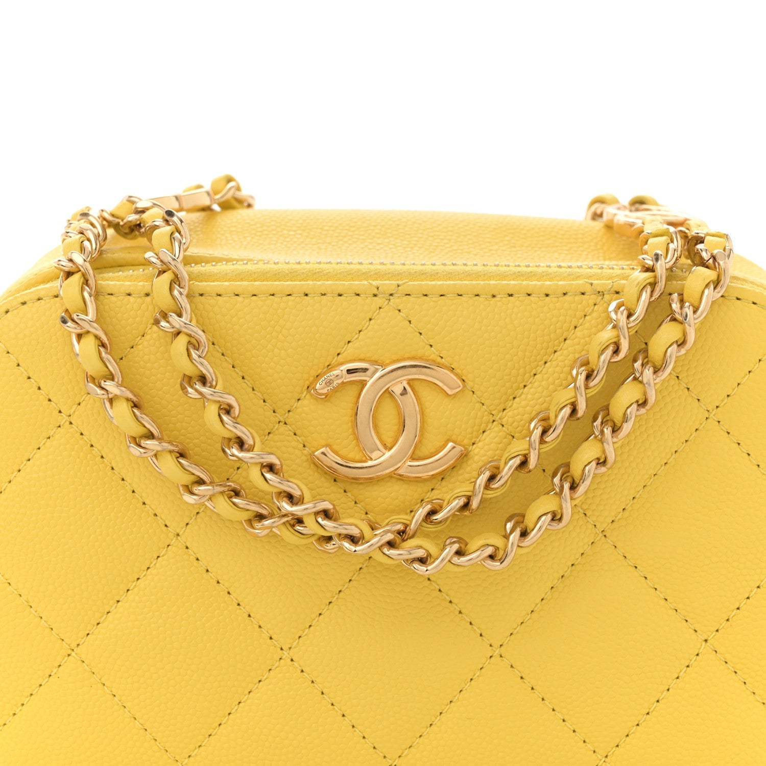 Caviar Quilted Mini CC You Camera Case Yellow