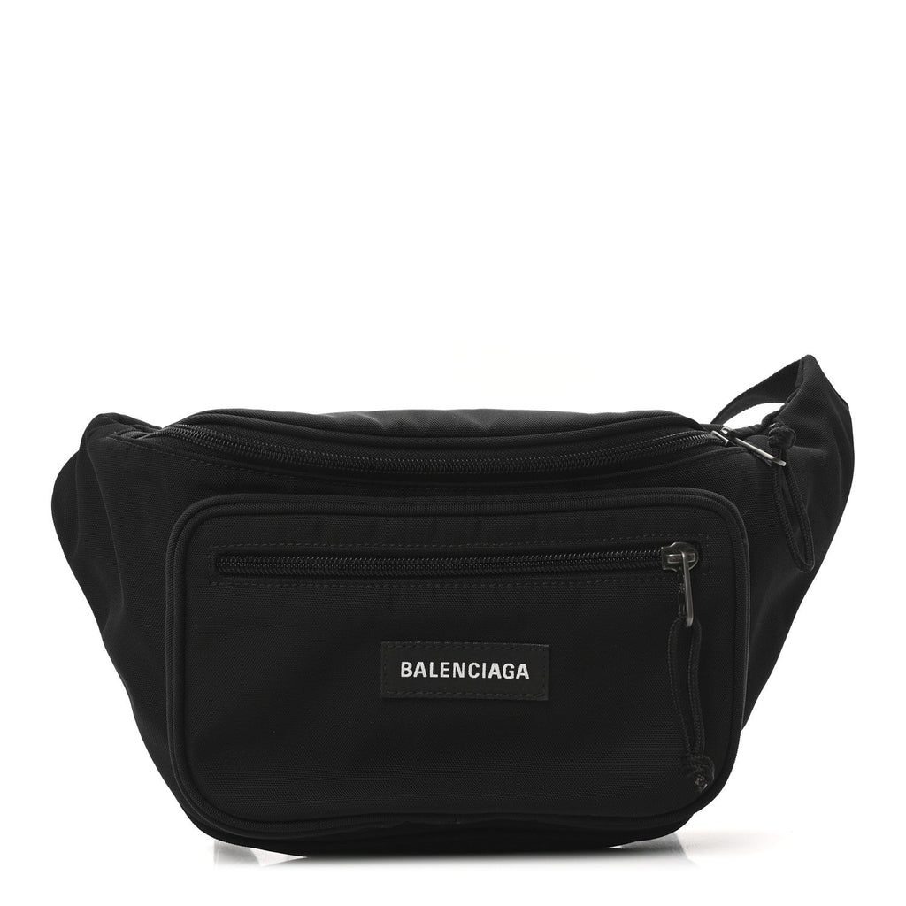 Nylon Canvas Logo Explorer Beltpack Black White