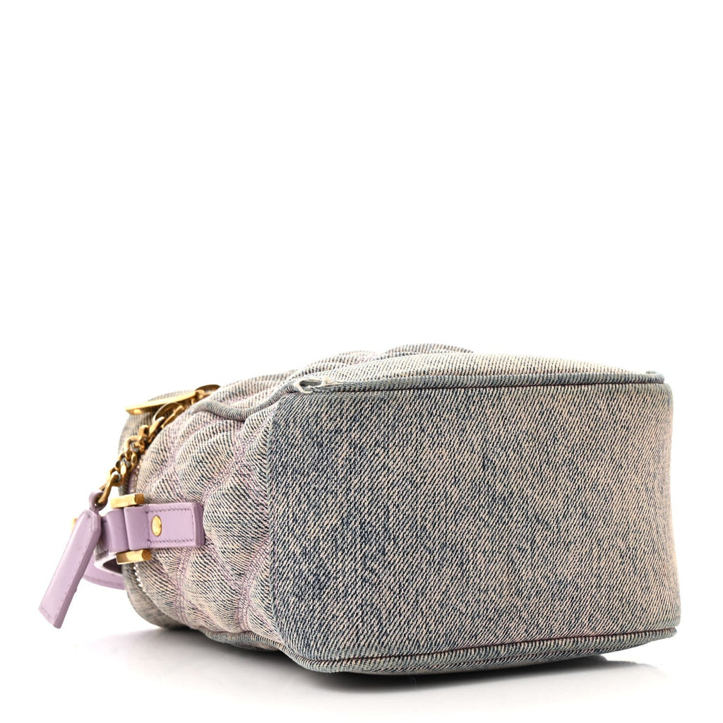 Denim Quilted 80's Vanity Bag Bleached Lilac
