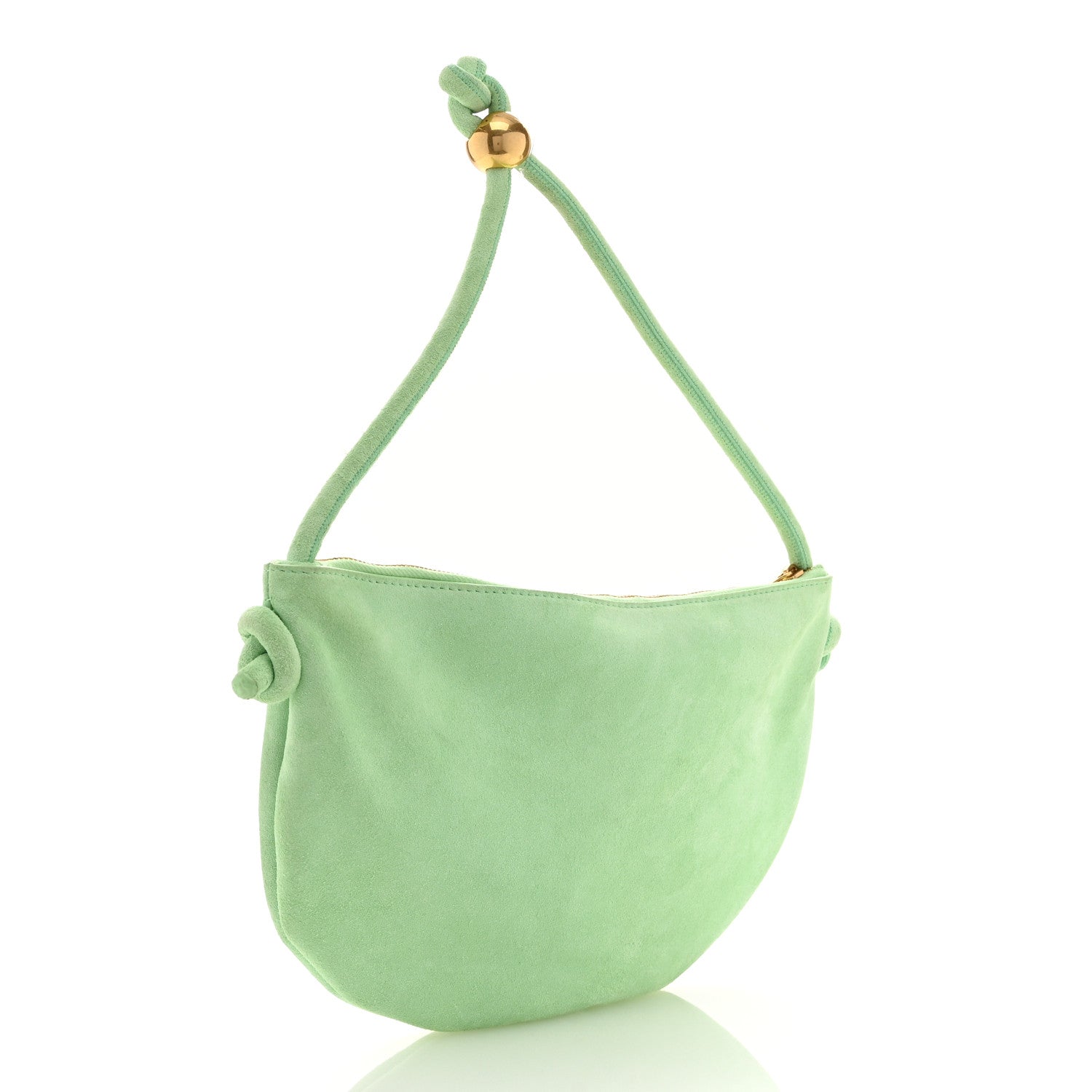 Suede Mini Loop Shoulder Bag Teal Washed