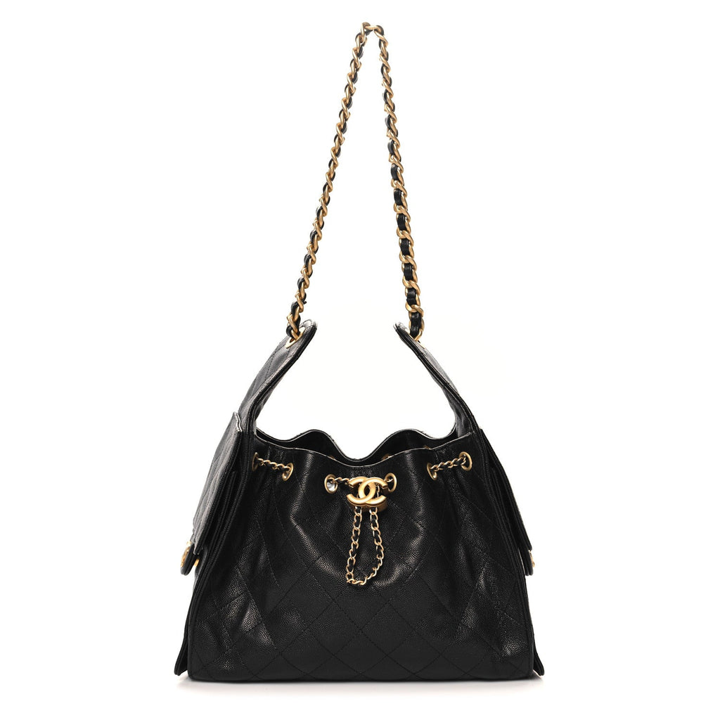 Caviar Quilted Small Chanel 25 Handbag Black