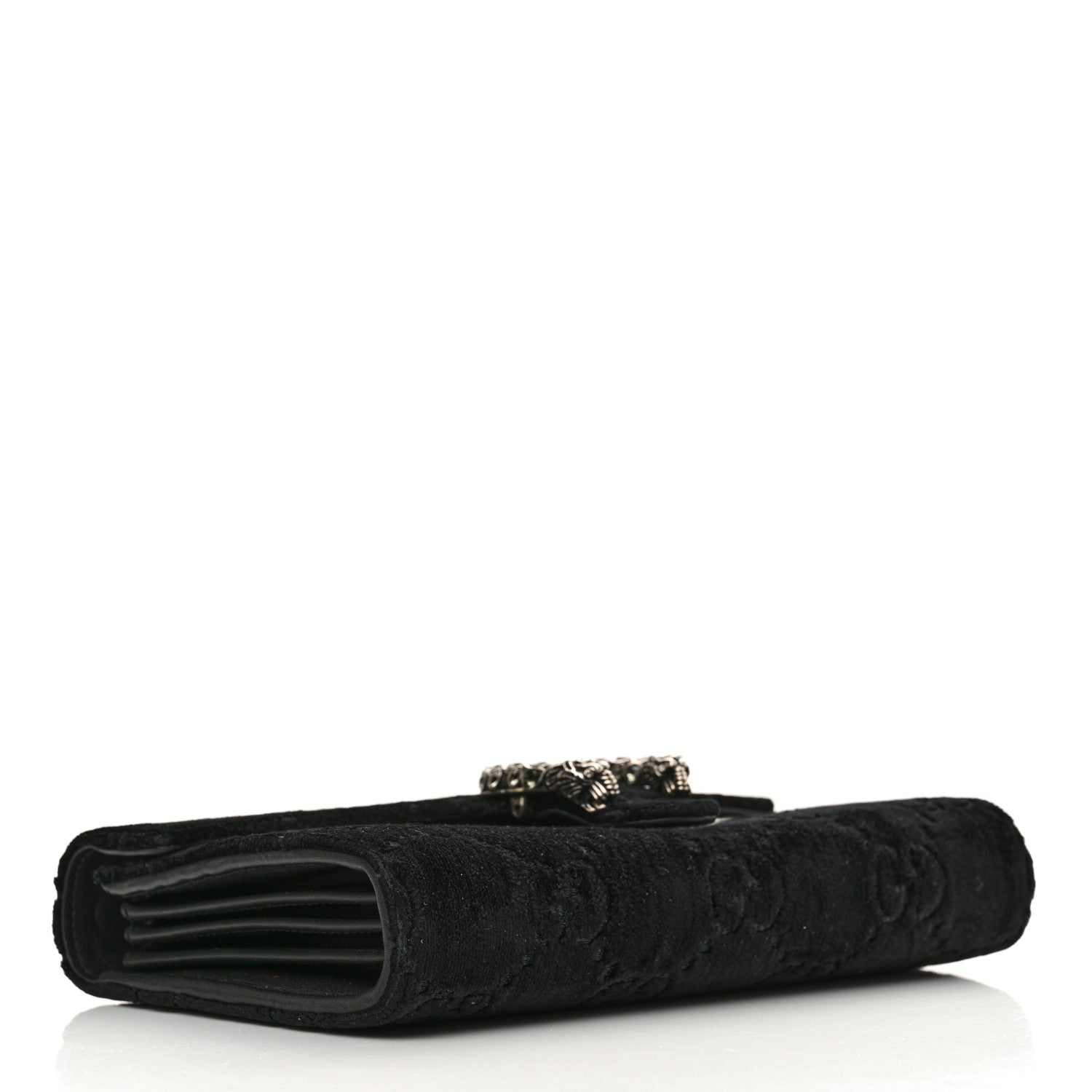 Velvet GG Monogram Mini Dionysus Chain Wallet Black
