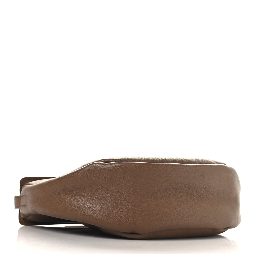 Soft Calfskin Moon Sling Bag Brown