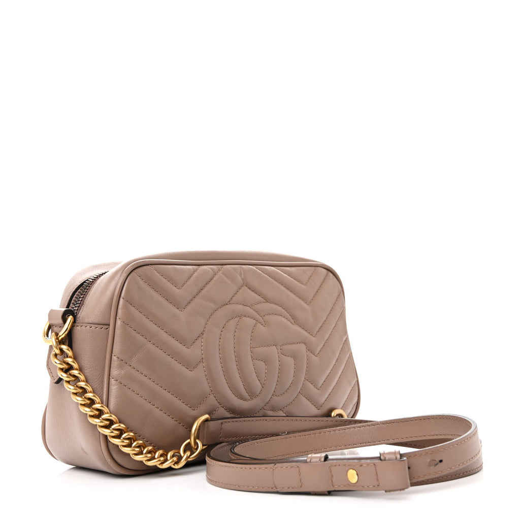 Calfskin Matelasse Small GG Marmont Chain Shoulder Bag Porcelain Rose