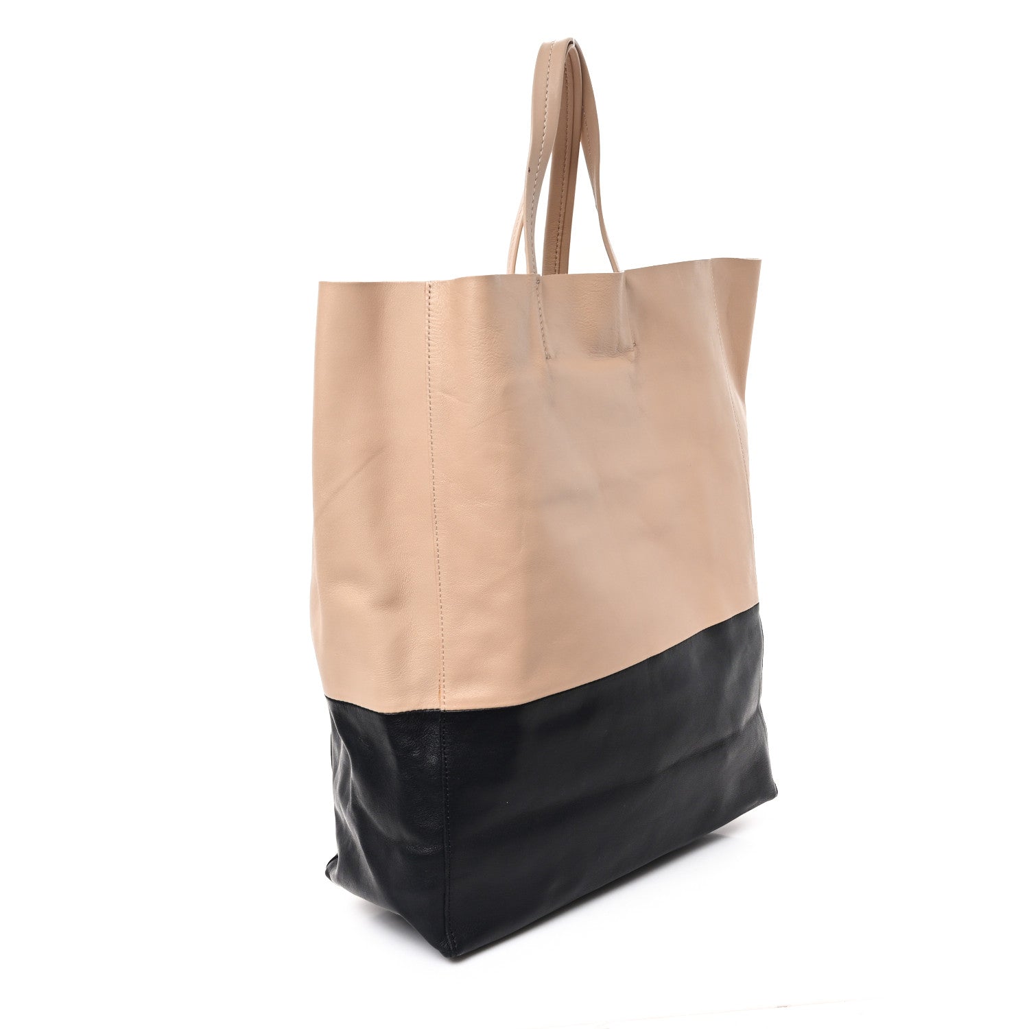 Lambskin Horizontal Bi-Cabas Nude Black