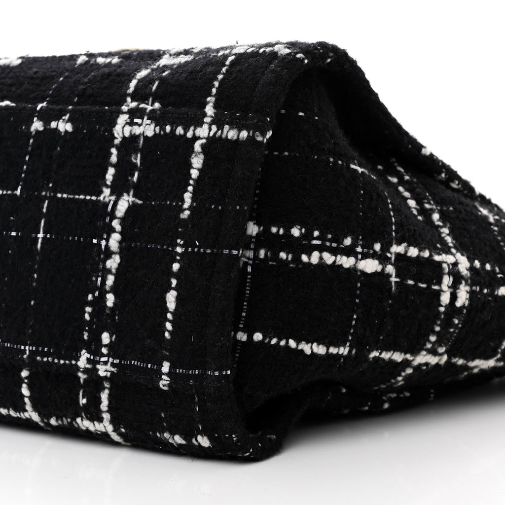 Tweed Medium Deauville Tote Black White Multicolor