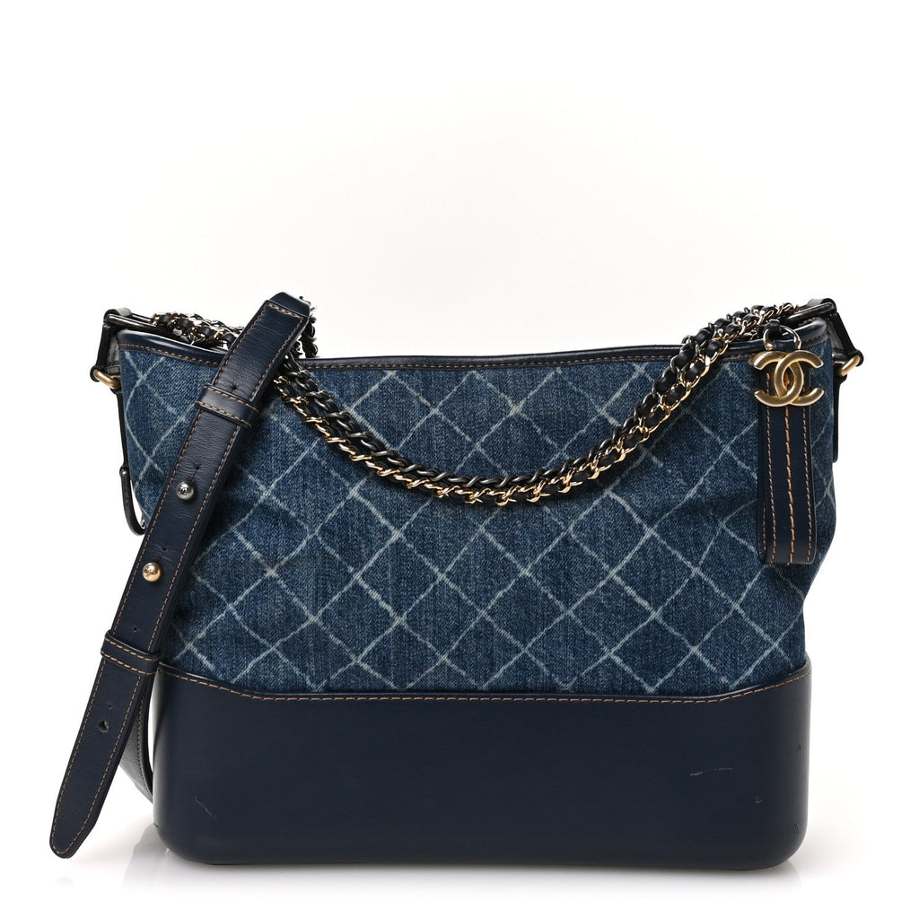 Denim Calfskin Medium Gabrielle Hobo Blue