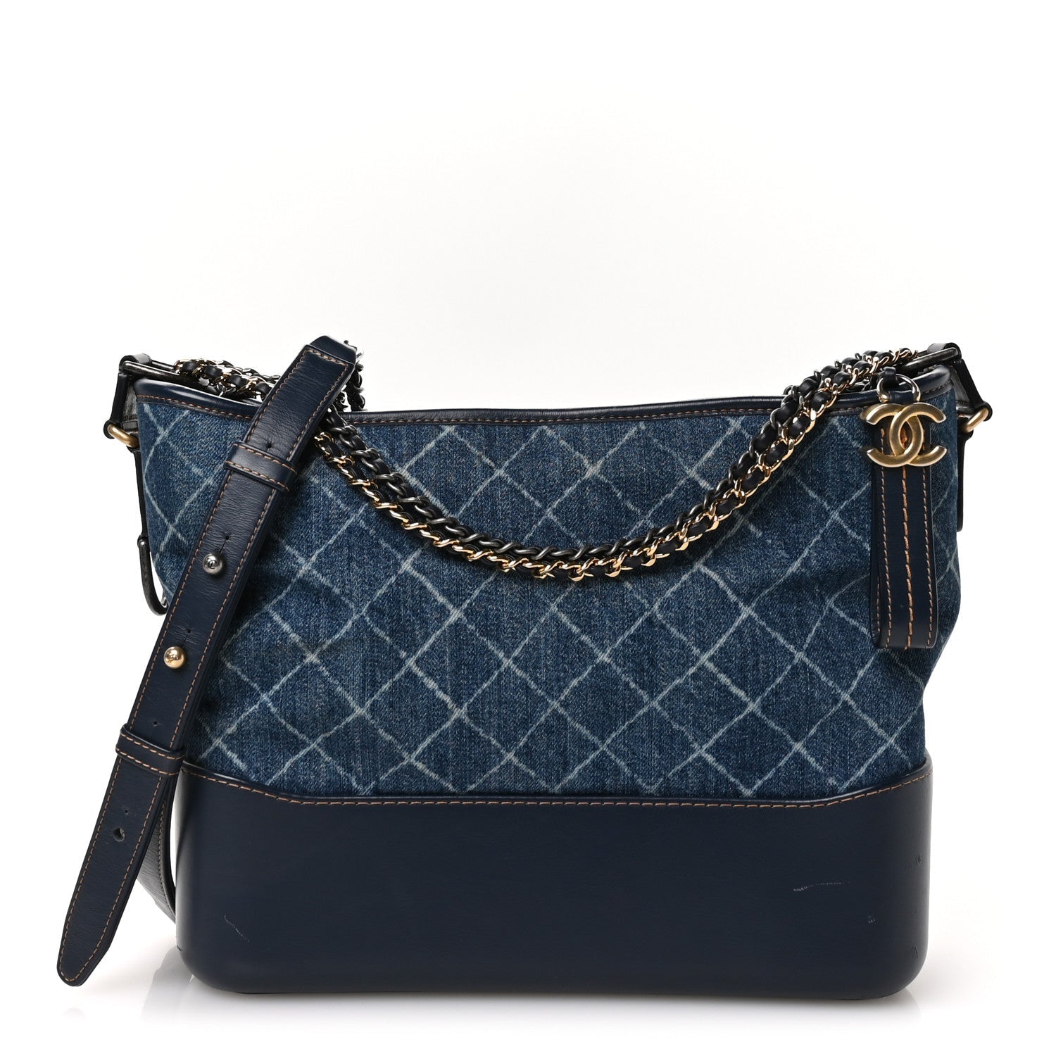 Denim Calfskin Medium Gabrielle Hobo Blue