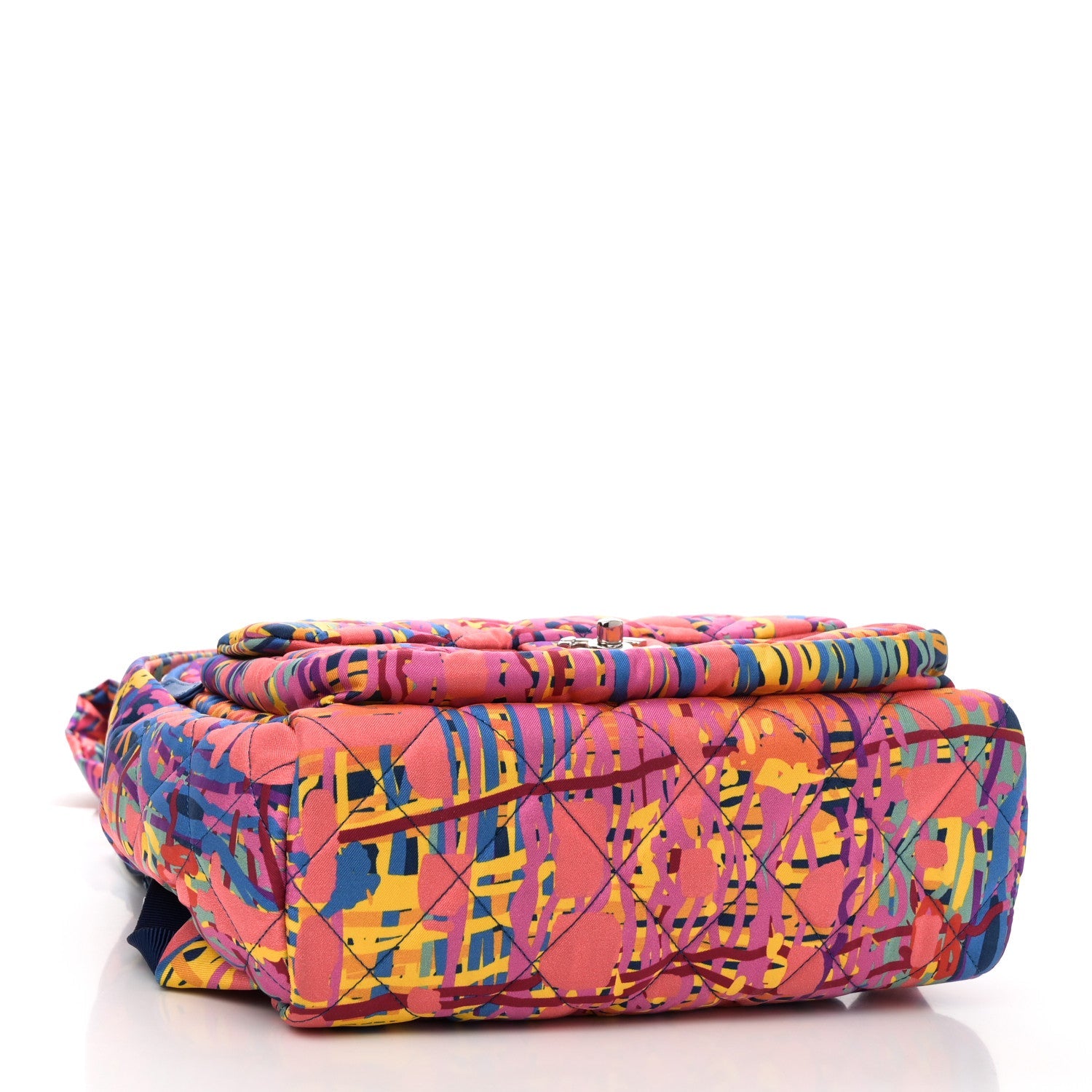 Foulard Fabric Quilted Printed Backpack Pink