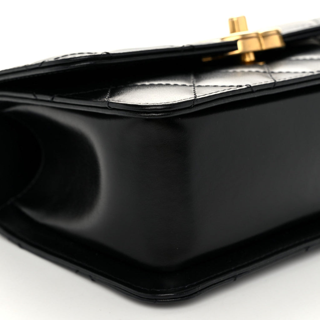Calfskin Quilted Mini Perfect Fit Flap Black