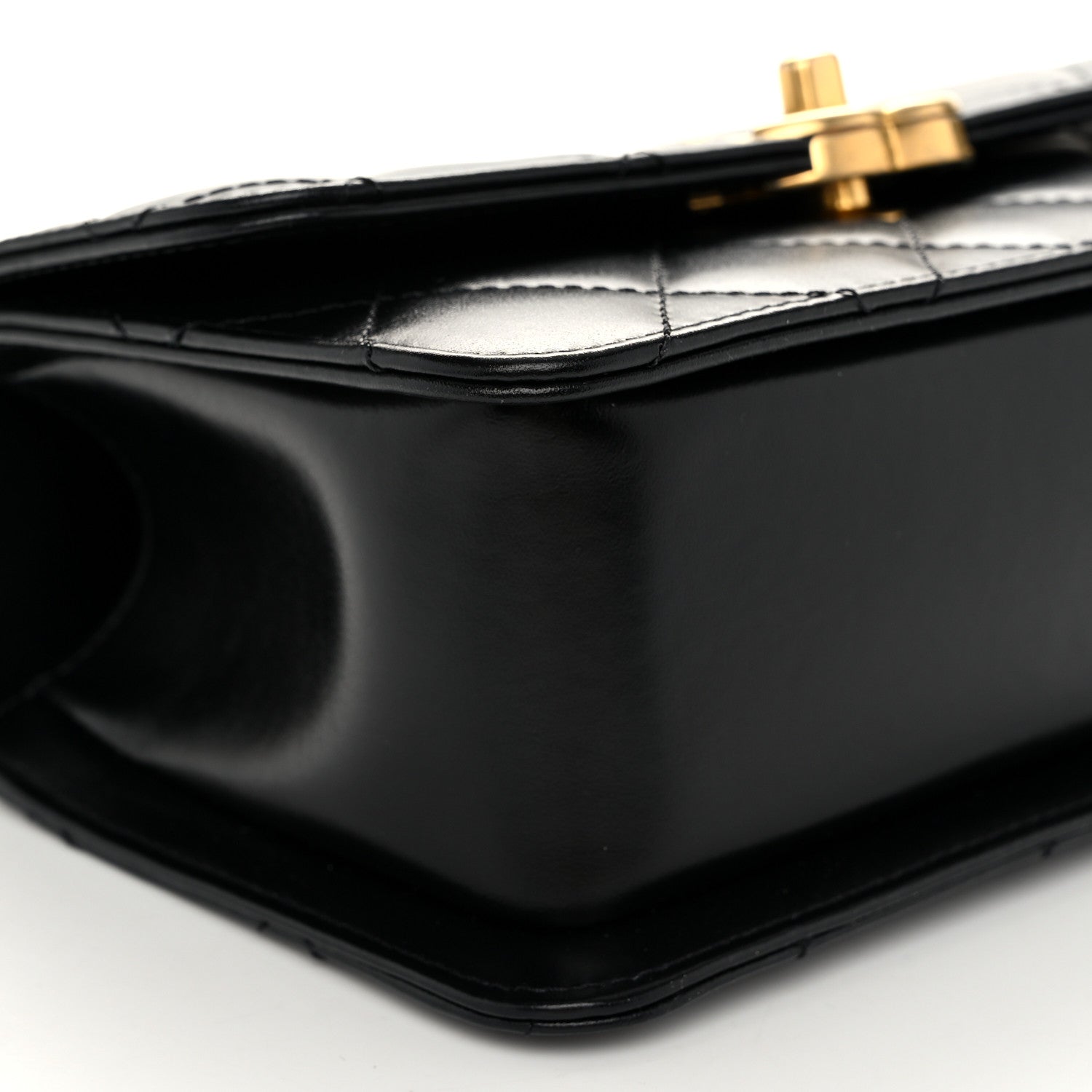 Calfskin Quilted Mini Perfect Fit Flap Black