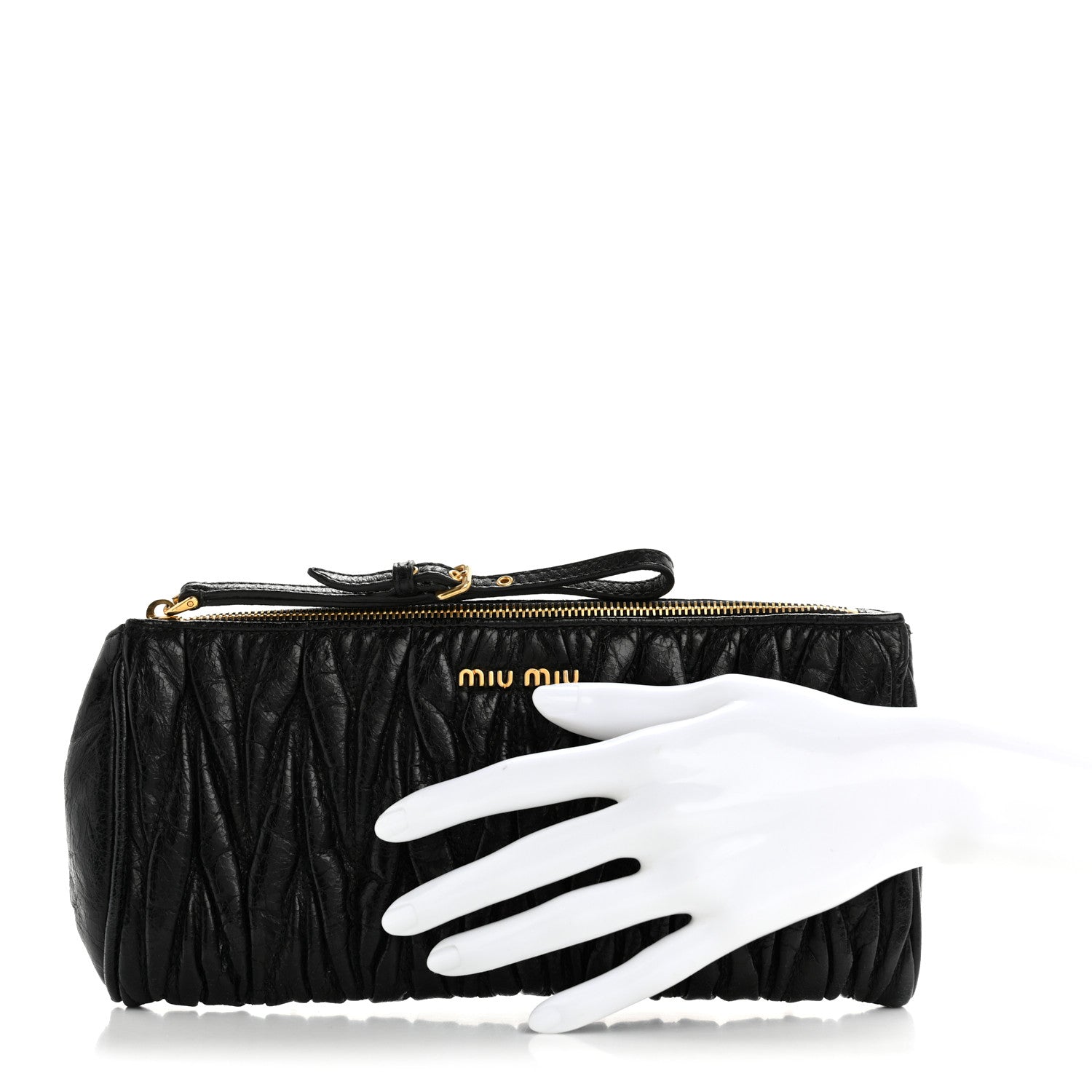 Nappa Matelasse Wristlet Black