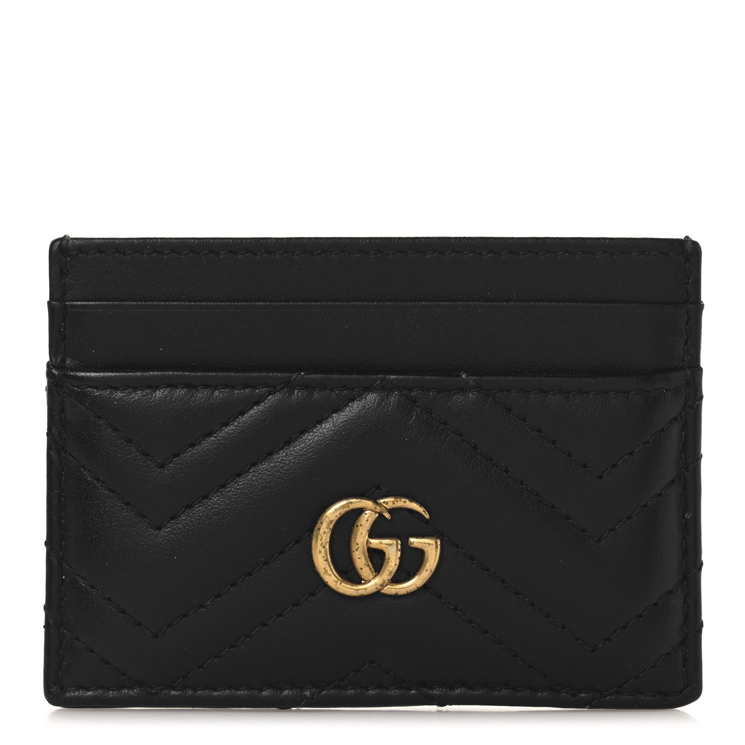 Calfskin Matelasse GG Marmont  Holder Black