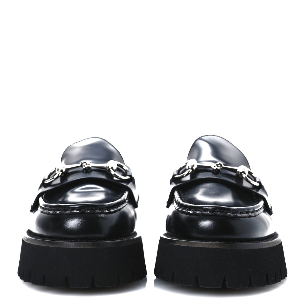 Magnum Calfskin Womens Horsebit Platform Mules 36 Black