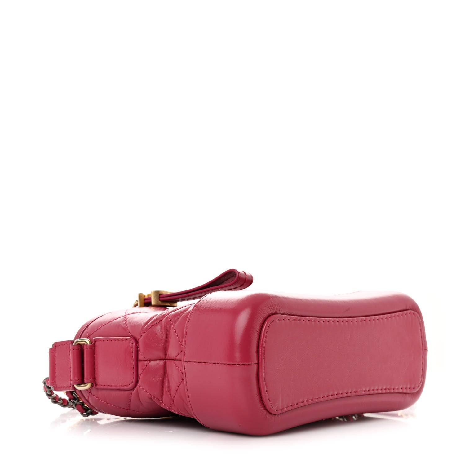 Aged Calfskin Quilted Small Gabrielle Hobo  Dark Pink