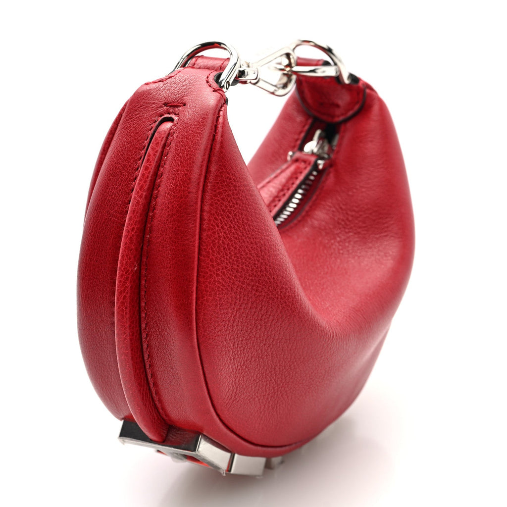 Vitello Grace New Matte Nano Fendigraphy Hobo Charm Scarlet Sage