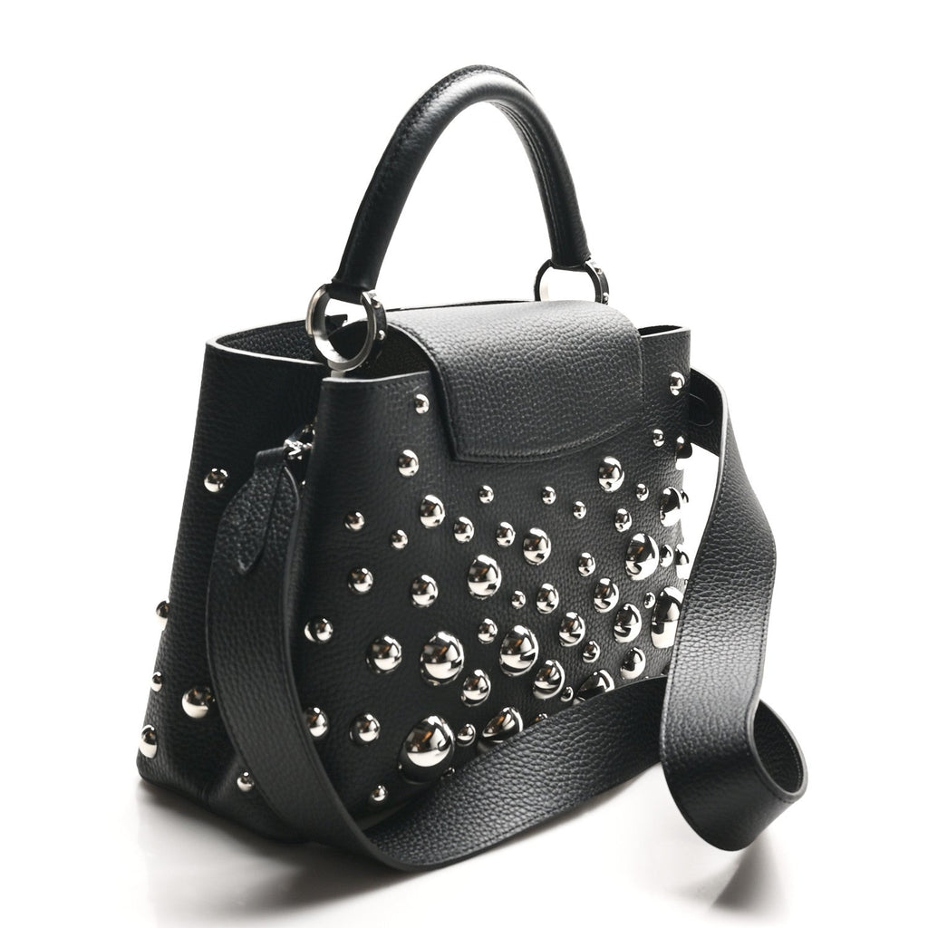 LV X YK Taurillon Brass Metal Dots Capucine MM Black