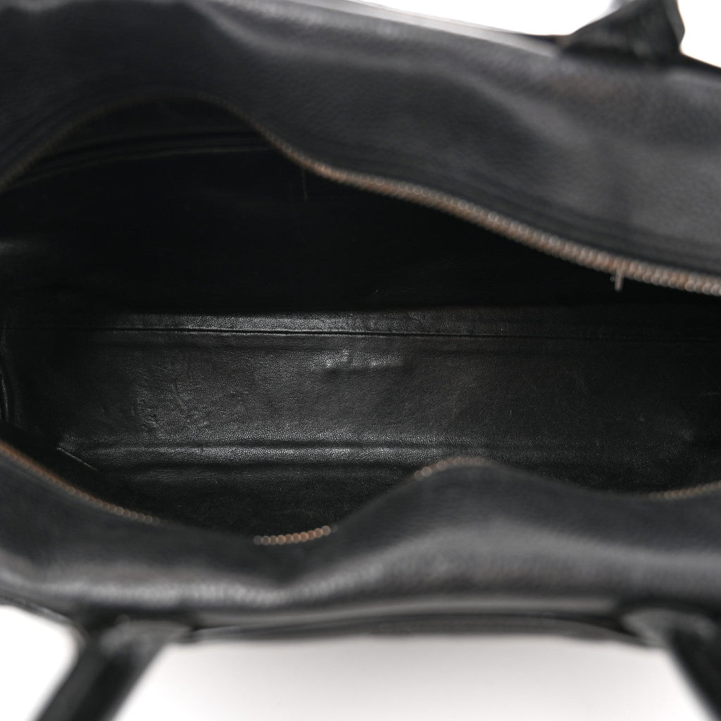 Caviar Patent Quilted Large Bowler Black