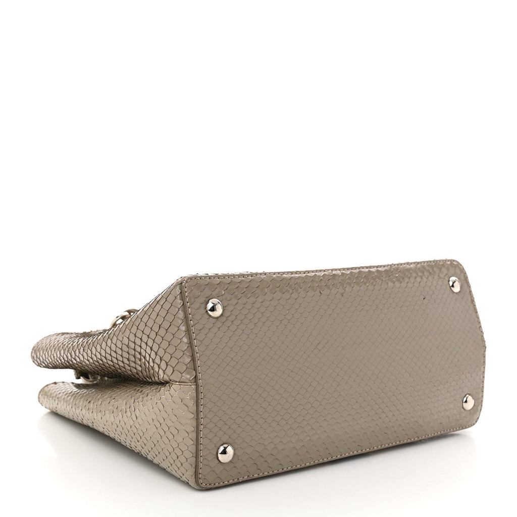 Snakeskin Petite 2Jours Tote Beige Multicolor