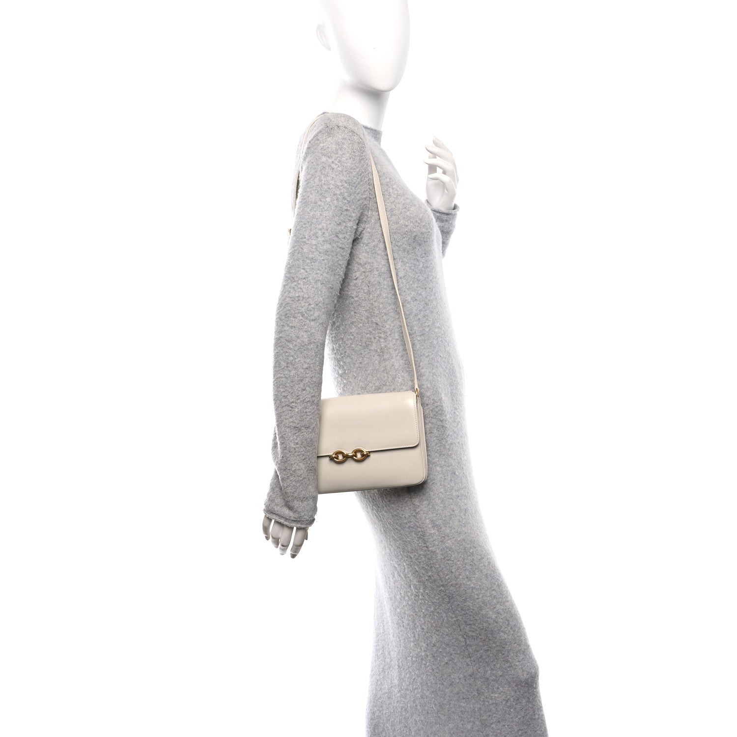 Smooth Calfskin Le Maillon Satchel Crema Soft