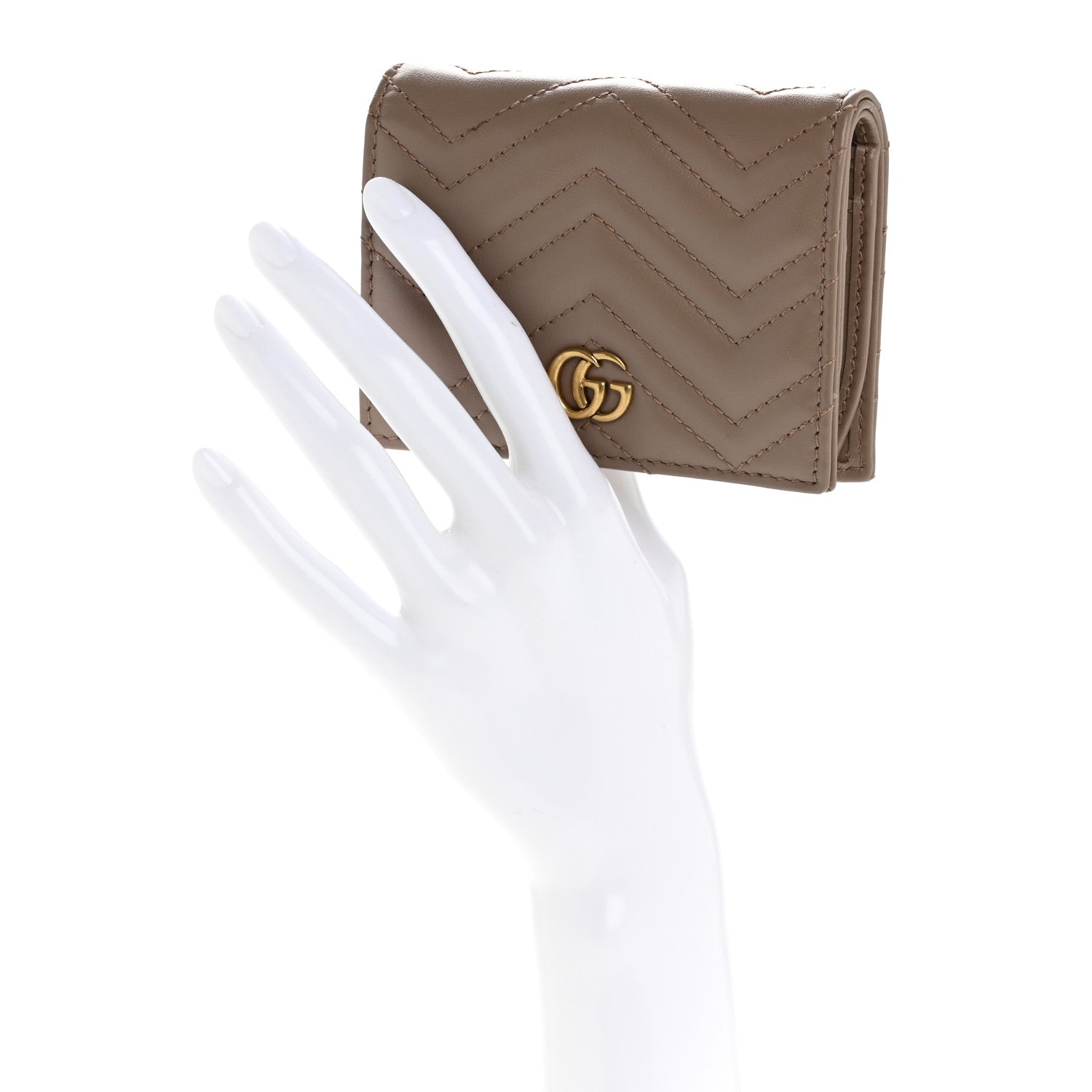 Calfskin Matelasse GG Marmont  Case Wallet Porcelain Rose
