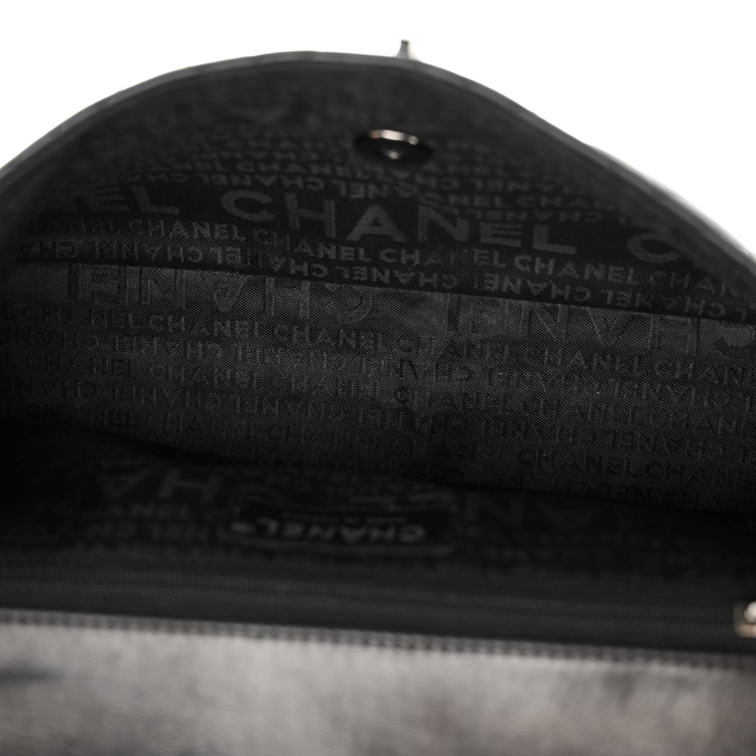 Lambskin Quilted Lady Graphic Flap Black
