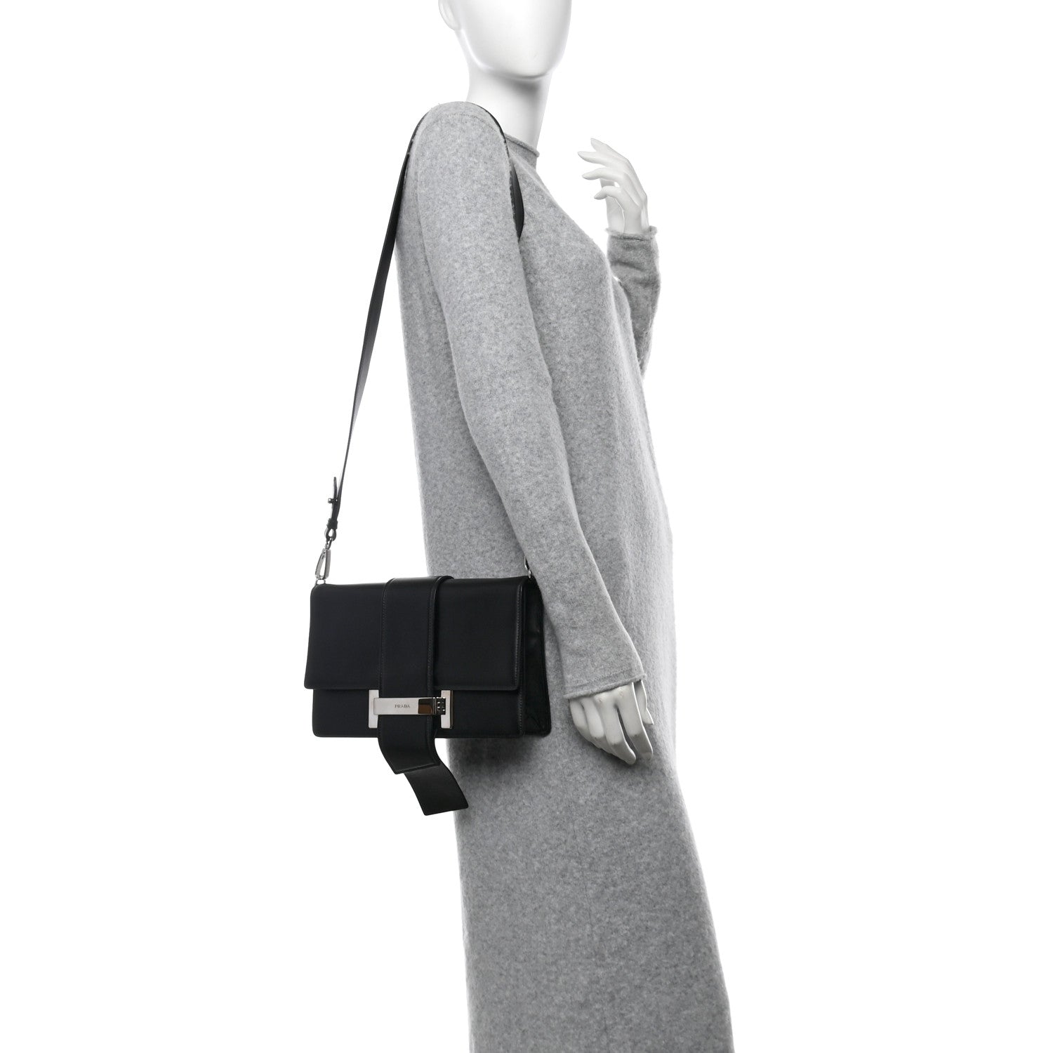 City Calfskin Ribbon Bag Black