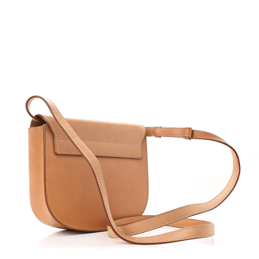 Smooth Vintage Calfskin Small Kaia Satchel Brown Gold