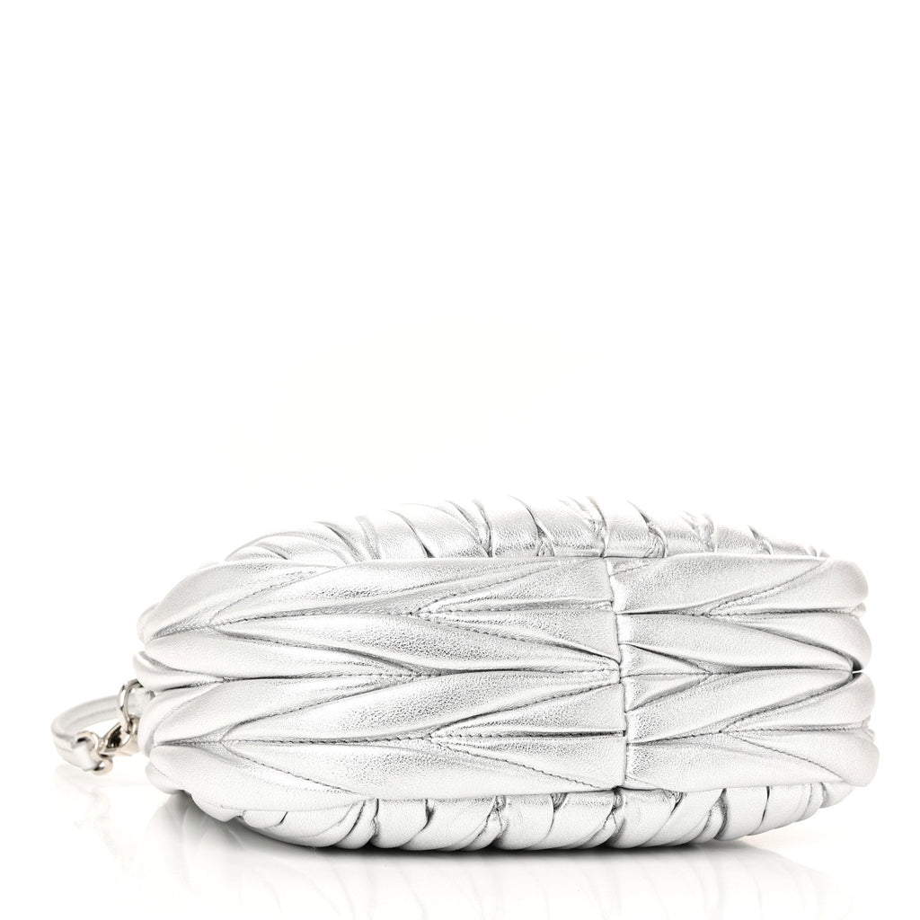 Metallic Nappa Matelasse Mini Wander Hobo Cromo