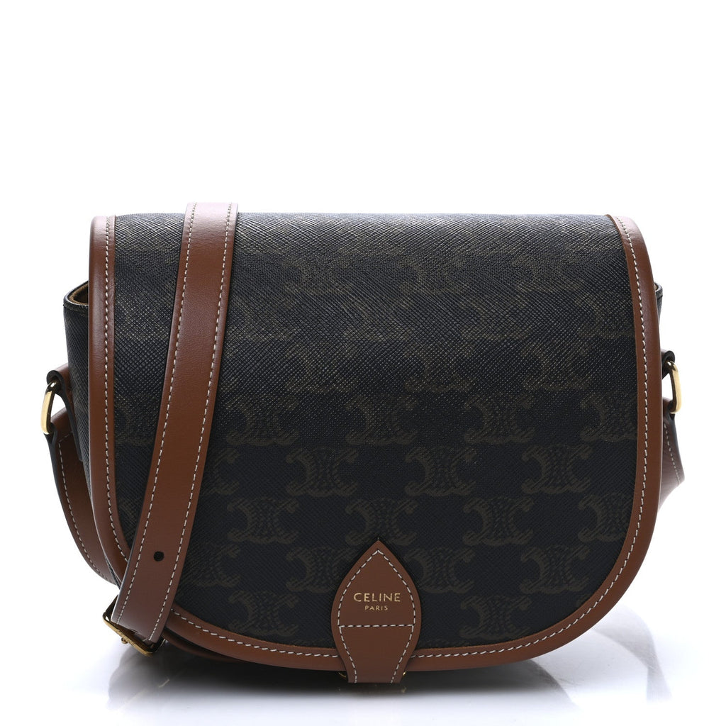 Triomphe Canvas Medium Folco Bag Tan