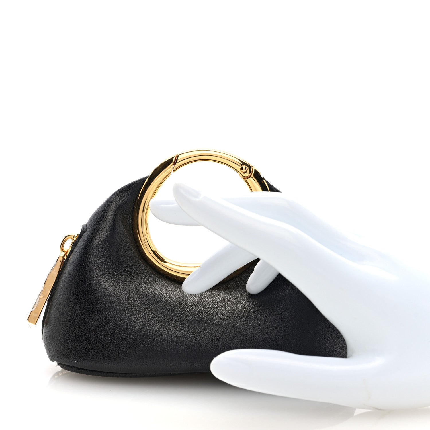 Lambskin Le Porte Calino Ring Top Handle Bag Black